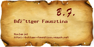 Böttger Fausztina névjegykártya